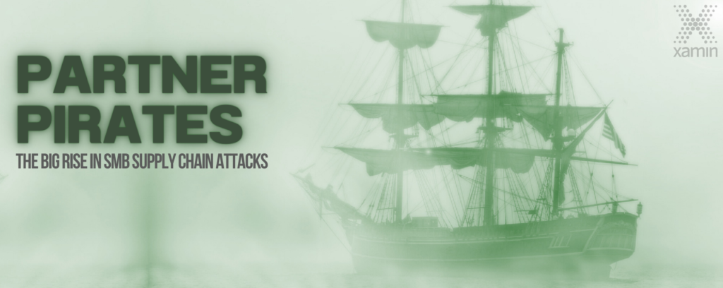 Old sailing ship in fog representing supply chain vulnerabilities, with bold title 